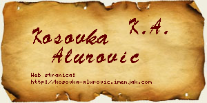 Kosovka Alurović vizit kartica